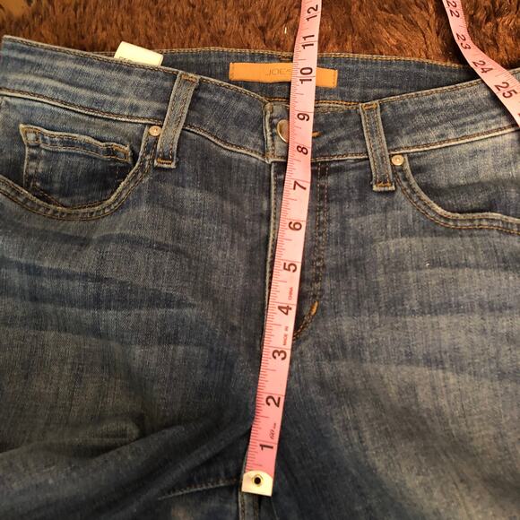 Joe's Jeans Distressed Holes Medium Wash Cropped Skinny Blue Denim Jeans W 27 - Picture 11 of 14